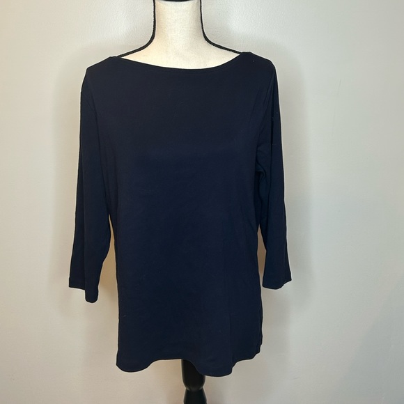 👑 Talbots Navy Blue The Talbot Tee Size 1X - Picture 1 of 6
